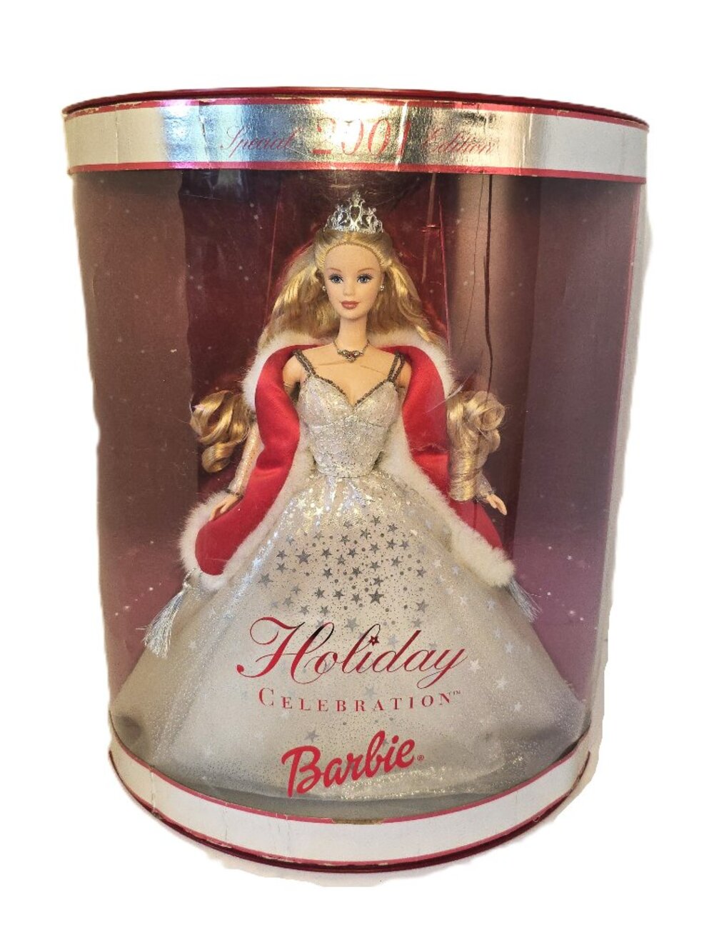 2001 Celebration Barbie Special Edition Box Damage Doll Never Removed Red Winter